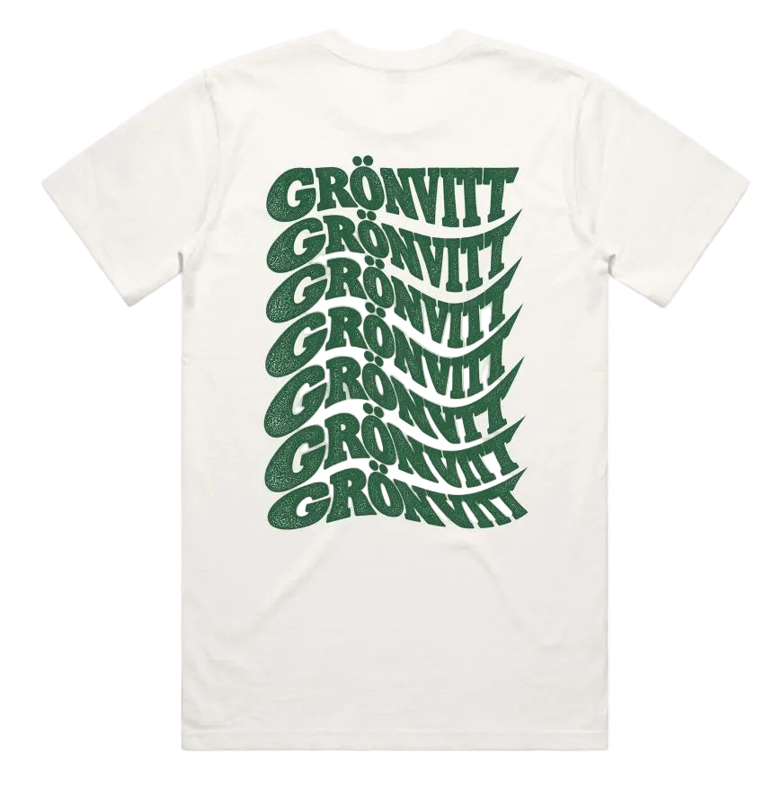 Grönvitt Wave Grafisk T-shirt Dam