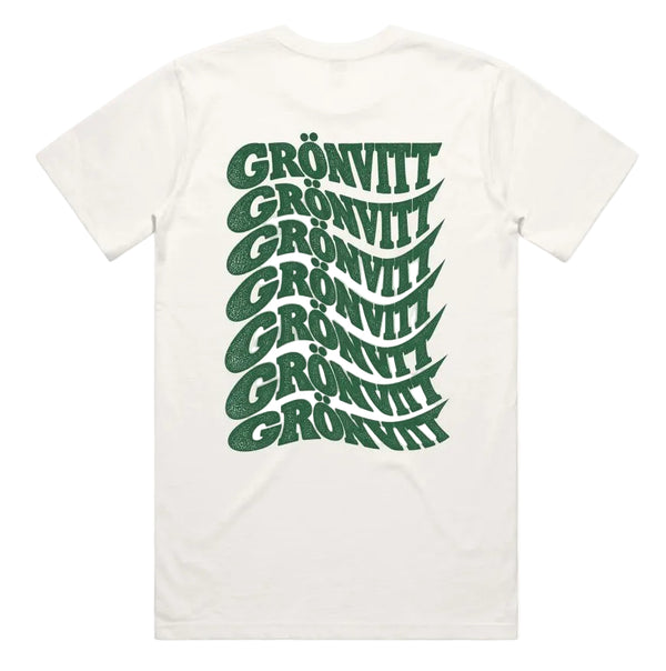 Grönvitt Wave Grafisk T-shirt Dam