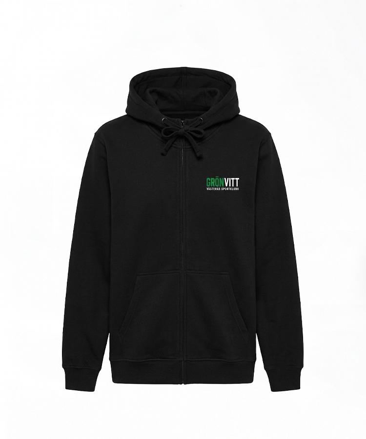 Full-zip Hoodie - Grönvitt