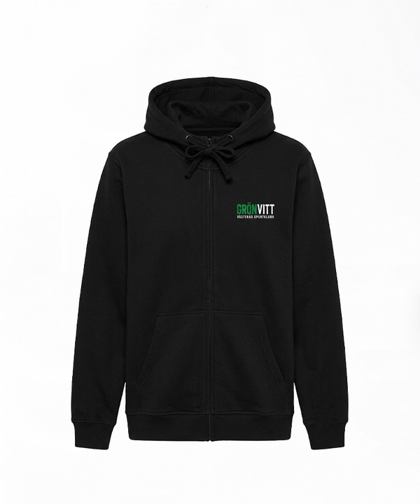 Full-zip Hoodie - Grönvitt