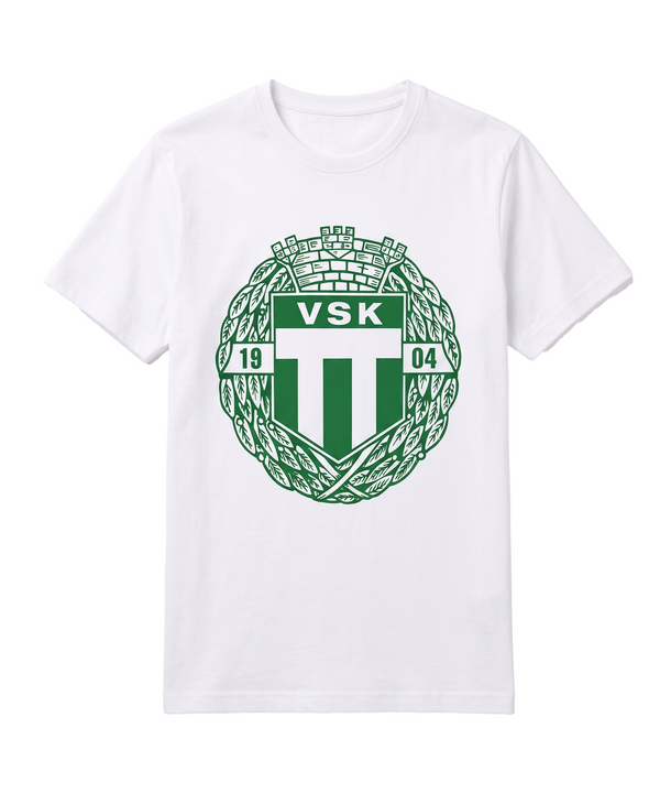 Vit t-shirt med stort emblem